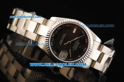 Rolex Datejust Automatic Movement Steel Case with Green Roman Numerals and Steel Strap-Lady Model