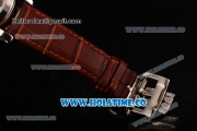 Ulysse Nardin Skeleton Tourbillon Manufacture Asia Automatic Steel Case with Brown/White Dial and Brown Leather Strap