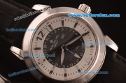 Patek Philippe Calatrava Swiss Quartz Steel Case with White/Black Dial and Black Leather Strap