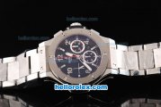 Hublot Big Bang Swiss Valjoux 7750 Automatic Movement Silver Case with Black Dial and SS Strap