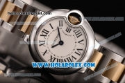 Cartier Ballon Bleu De Small Swiss Quartz Two Tone Case/Bracelet with White Dial and Black Roman Numeral Markers