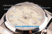 Rolex Day Date Swiss ETA 2836 Automatic Full Steel with Beige Dial and Arabic Numeral Markers