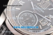 Cartier Calibre De Swiss ETA 2824 Automatic Steel Case with Black Dial and White Roman Numeral Markers