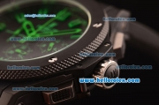 Hublot Big Bang Miyota OS20 Quartz PVD Case with Black Dial and Green Markers