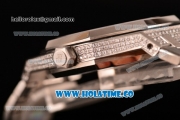 Audemars Piguet Royal Oak 41MM Clone AP Calibre 3120 Automatic Diamonds Steel Case/Bracelet with Blue Dial and Stick Markers