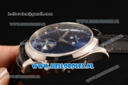 Jaeger-LECoultre Master Calendar 9015 Auto Steel Case with Blue Dial and Black Leather Strap