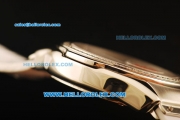 Hublot MDM Chronograph Swiss ETA Quartz Steel Case with Diamond Bezel and White MOP Dial-White Rubber Strap