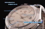 Rolex Day-Date II Rolex 3135 Automatic Steel Case/Strap with White Dial White Stick Markers