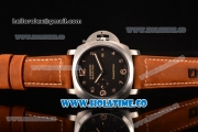 Panerai Luminor 1950 Marina 3 Days Automatic Clone P.9000 Automatic Steel Case with Black Dial and Yellow Arabic Numeral Markers