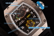 Richard Mille RM036 ST28-UP Automatic Steel Case with Black Rubber Strap Skeleton Dial and White Numeral Markers - 7750 Coating