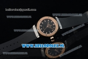 Hublot Classic Fusion Miyota 9015 Automatic Rose Gold Case with Black Dial Stick Markers Rose Gold Bezel and Rubber Strap