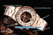 Tag Heuer Mikrograph Chrono Miyota OS10 Quartz Full Rose Gold with White/Brown Dial and Arabic Numeral Markers