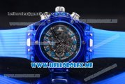 Hublot Big Bang UNICO Sapphire All Blue Miyota Quartz Sapphire Crystal Case with Skeleton Dial and Blue Rubber Strap Stick/Arabic Numeral Markers