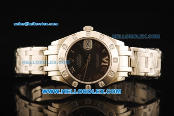 Rolex Datejust Automatic Movement Full Steel with Grey Dial and Diamond Bezel-ETA Coating Case