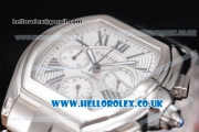 Cartier Roadster Chronograph Japan Seiko VK 67 Quartz Stainless Steel Case/Bracelet with Silver Dial and Roman Markers