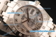 Rolex Datejust Swiss ETA 2836 Automatic Full Steel with 12 Diamonds Bezel and White MOP Dial