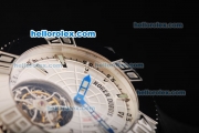 Roger Dubuis Easy Diver Tourbillon Manual Winding Movement Steel Case with White Dial and Rubber Strap