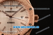 Audemars Piguet Royal Oak Clone Calibre AP 3120 Automatic Full Rose Gold with White Dial and Stick Markers (EF)