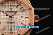 Audemars Piguet Royal Oak Clone Calibre AP 3120 Automatic Full Rose Gold with White Dial and Stick Markers (EF)
