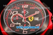 Scuderia Ferrari Lap Time Watch Chrono Miyota OS10 Quartz Red PVD Case with Black Dial and White Arabic Numeral Markers