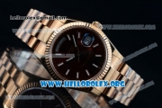 Rolex Day-Date Swiss ETA 2836 Automatic 18K Rose Gold Case with Brown Dial Stick Markers and 18K Rose Gold Bracelet (BP)