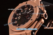 Hublot Big Bang Ferrari Swiss Valjoux 7750-SHG Automatic Rose Gold Case with Black Dial Stick/Numeral Marekrs and Black Rubber Strap