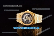 Audemars Piguet Royal Oak Skeleton Tourbillon Swiss Tourbillon Manual Winding Yellow Gold Case Skeleton Dial With Dots Markers Yellow Gold Bracelet