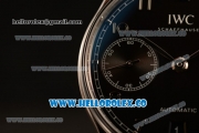 IWC Portuguese Automatic Clone IWC 52010 Automatic Steel Case with Black Dial and Black Leather Strap - (AAAF)