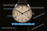 IWC Portuguese Automatic Clone IWC 52010 Automatic Steel Case with White Dial and Black Leather Strap - (AAAF)