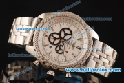 Breitling Bentley Automatic Full Steel Case with White Dial and Stick Markers