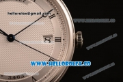 Breguet Classique Miyota 9015 Automatic Steel Case with White Dial and Black Leather Strap Steel Bezel - (AAAF)