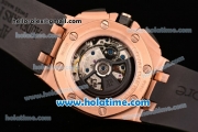 Audemars Piguet Royal Oak Offshore Swiss Valjoux 7750 Automatic Rose Gold Case with Black Bezel Stick Markers and Black Dial (EF)