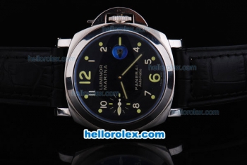 Panerai Luminr Marina Pam 164 Automatic Movement with Black Dial and Black Leather Strap