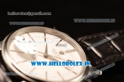 Rolex Cellini Time Swiss ETA 2824 Automatic Steel Case White Dial Stick Markers With Steel Bezel Black Leather Strap