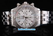 Breitling BlackBird Working Chronograph 7750 Automatic Movement with White Dial
