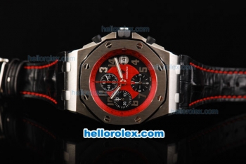 Audemars Piguet Royal Oak Offshore Masato Chronograph Limited Edition Swiss Valjoux 7750 Automatic Movement Steel Case with Black Leather Strap - Run 12 Second