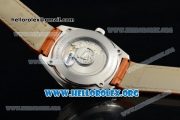 Omega Globemaster Annual Calendar Miyota 9015 Automatic Steel Case with White Dial and Orange Leather Strap (AAAF)