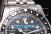 Rolex GMT-Master Vintage Asia 2813 Automatic Stainless Steel Case/Bracelet with Black Dial Black Bezel and White Dot Markers