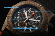 Breitling Super Avenger Swiss Valjoux 7750 Automatic Movement PVD Case with Black Dial and white Markers 48mm