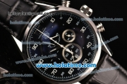 Tag Heuer Mikrograph Chrono Miyota OS10 Quartz Steel Case with White Markers and Black Dial