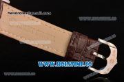 Rolex Cellini Time Asia 2813 Automatic Steel Case with Brown Leather Strap and White Dial (BP)