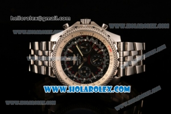 Breitling Bentley Motors Swiss Valjoux 7750 Automatic Steel Case/Bracelet with Black Dial and Silver Stick Markers