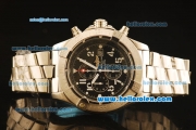 Breitling Avenger Chronograph Miyota Quartz Full Steel with Black Dial and White Numeral Markers