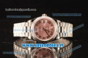 Rolex Datejust 31 Steel 2836 Auto With Steel Bracelet Pink Dial Roman Diamond