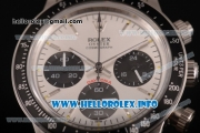 Rolex Daytona Vintage Chrono Miyota OS20 Quartz Steel Case/Bracelet with Silver Dial and Stick Markers