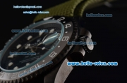 Rolex Pro-Hunter GMT-Master Asia 2813 Automatic PVD Case with Green Nylon Strap and Black Dial Stick Markers