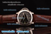 Panerai Luminor 1950 3 Days GMT Swiss Valjoux 7750-CHG-MD Automatic Steel Case with Black Dial and Alligator Leather Strap - 1:1 Original