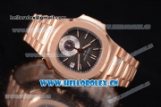 Patek Philippe Nautilus Clone PP 315 Automatic Rose Gold Case/Bracelet with Black Dial and Stick/Arabic Numeral Markers (BP)