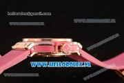 Hublot Big Bang Tutti Japanese Miyota Quartz Rose Gold Case with Red Dial Stick Markers and Pink Rubber Strap