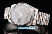 Rolex Datejust II Oyster Perpetual Automatic Movement Black Dial with Silver Rome Numeral Marker and SS Strap